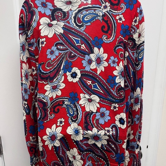 TALBOTS Lightweight Merino Wool Sweater women’s Floral Paisley Bloom Large - Picture 3 of 8